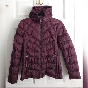 MICHAEL Michael Kors Packable Hooded Puffer Jacket Size S Merlot